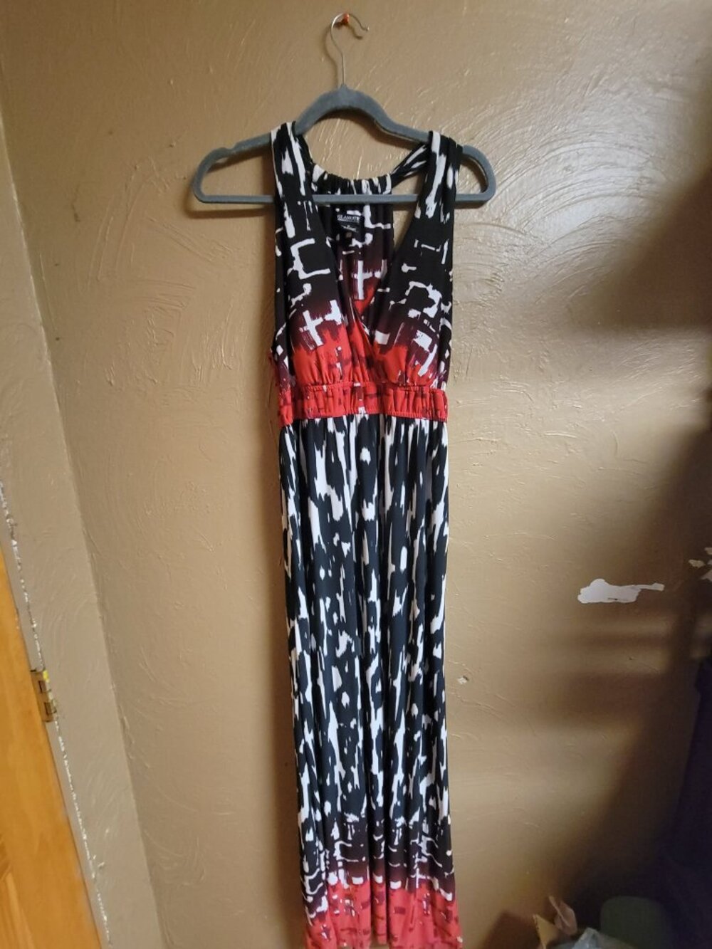 By Glamour Size 12 Black & Red Maxi Dress #161